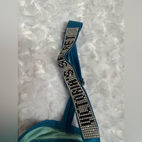 VICTORIA'S SECRET SWIMWEAR RHINESTONE SHINE STRAP SET. Small Top & Medium Bottom - Picture 7 of 9